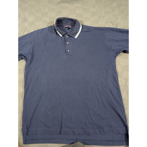 Fruit of the Loom Other - Fruit of the Loom Mens XL Navy Blue Cotton Pique Polo Shirt Tipped Collar